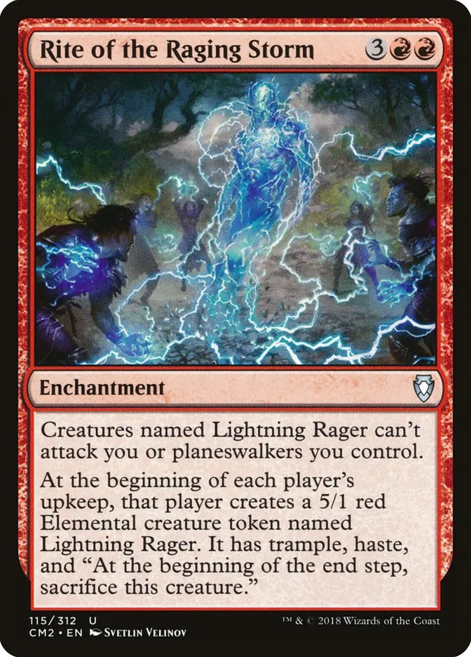 2018 Commander Anthology Volume II Rite of the Raging Storm #115 uncommon card image