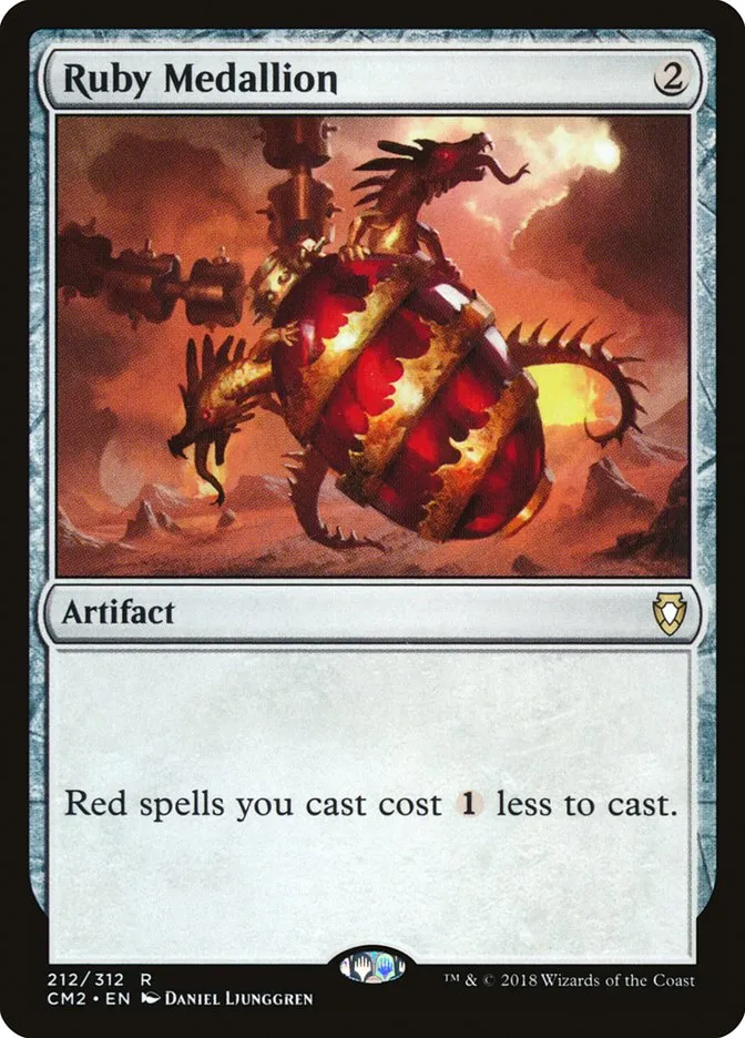 2018 Commander Anthology Volume II Ruby Medallion rare #212 rare card image