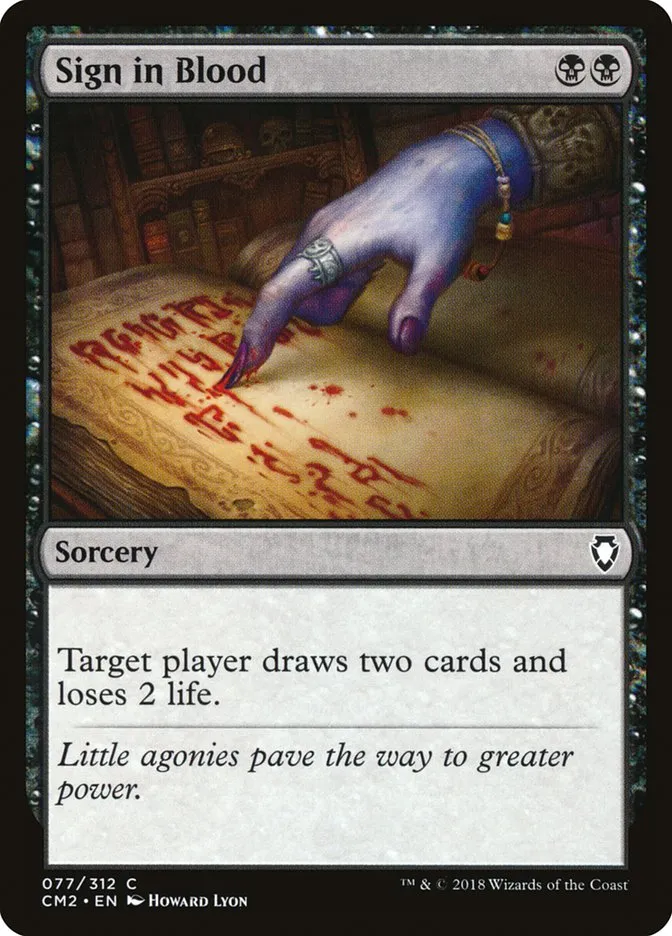 2018 Commander Anthology Volume II Sign in Blood common #77 common card image