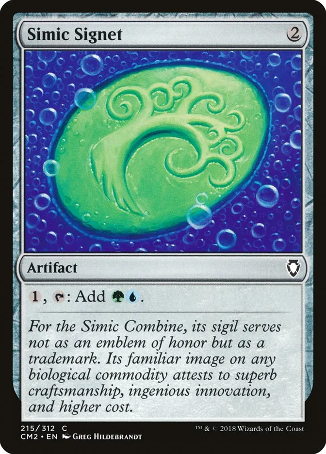 2018 Commander Anthology Volume II Simic Signet common #215 common card image