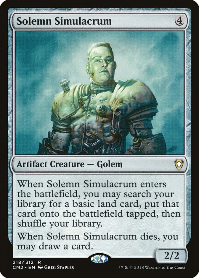 2018 Commander Anthology Volume II Solemn Simulacrum #218 rare card image