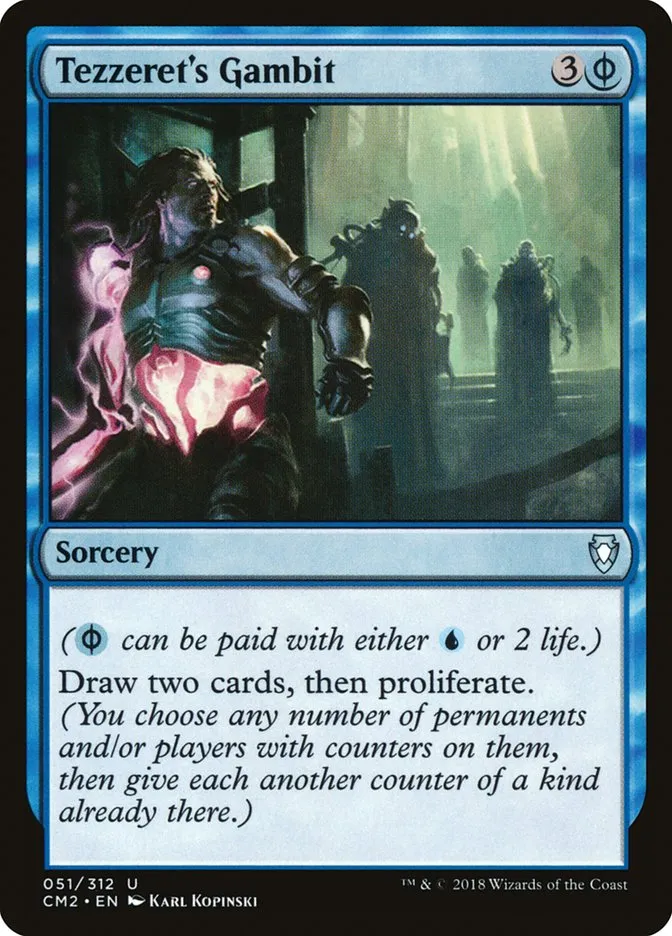 2018 Commander Anthology Volume II Tezzeret's Gambit uncommon #51 uncommon card image