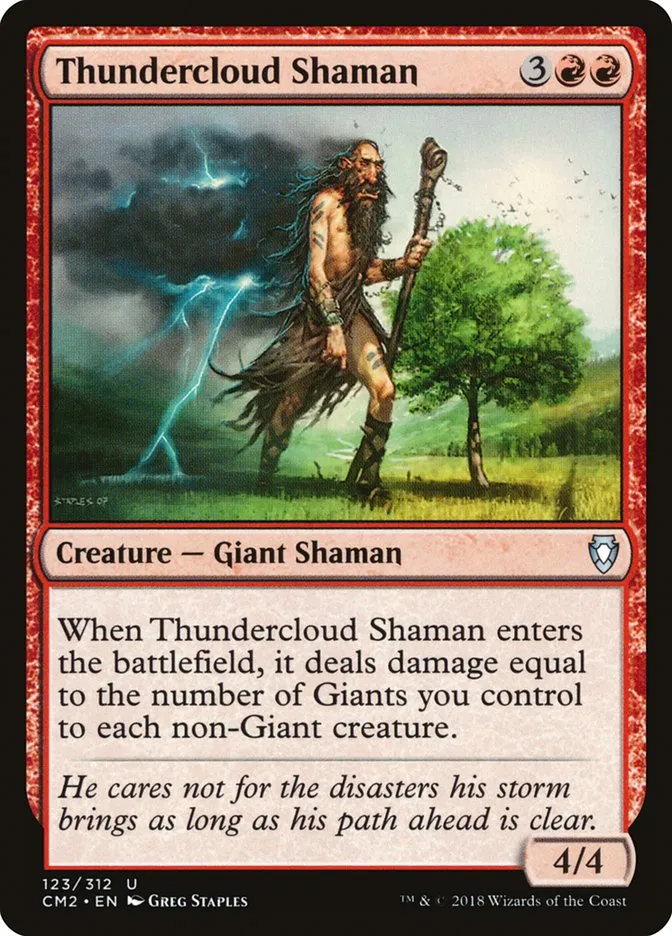 2018 Commander Anthology Volume II Thundercloud Shaman uncommon #123 uncommon card image