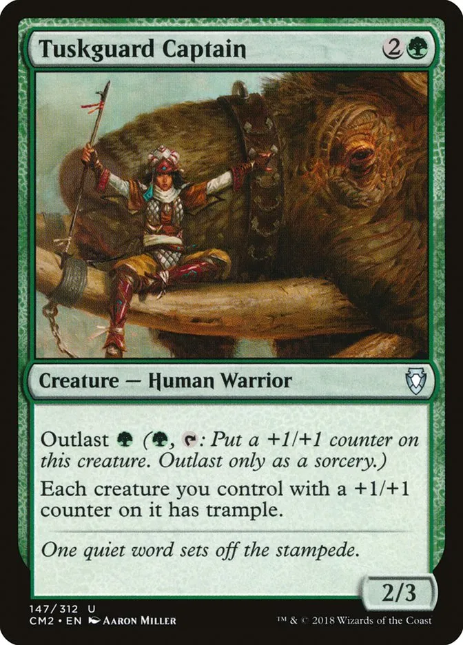 2018 Commander Anthology Volume II Tuskguard Captain #147 uncommon card image