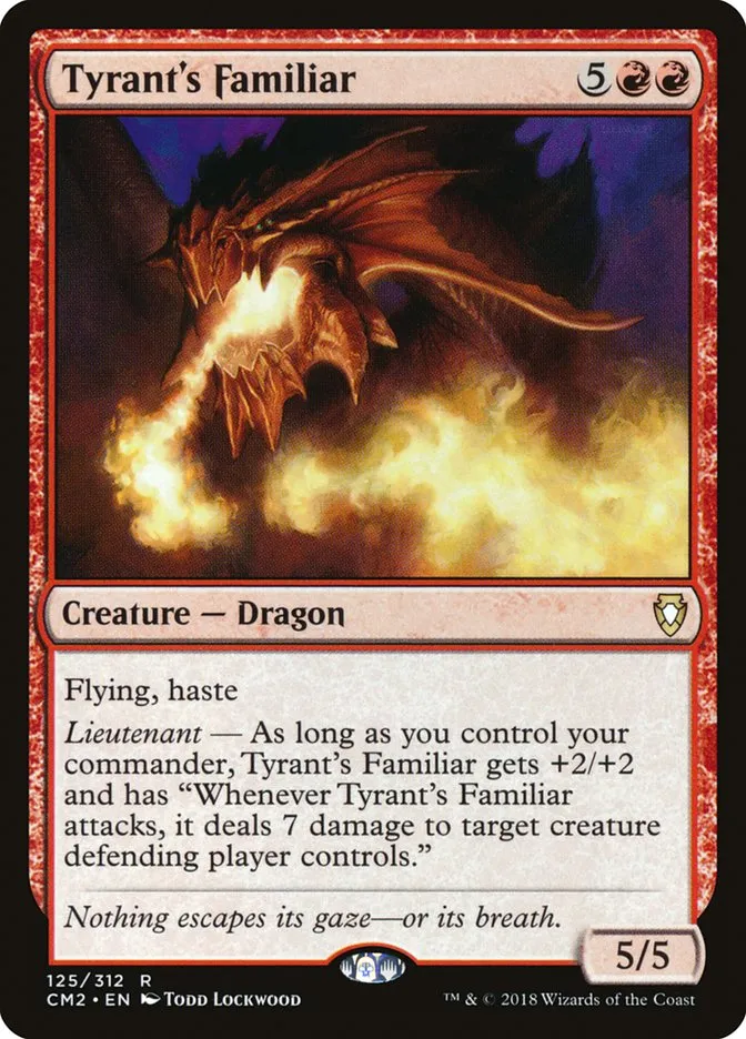 2018 Commander Anthology Volume II Tyrant's Familiar #125 rare card image