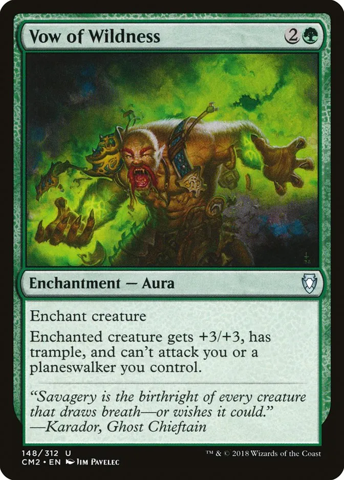 2018 Commander Anthology Volume II Vow of Wildness #148 uncommon card image