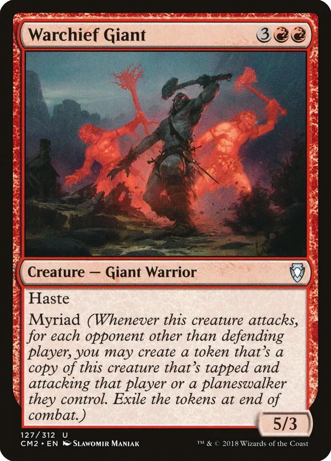 2018 Commander Anthology Volume II Warchief Giant #127 uncommon card image
