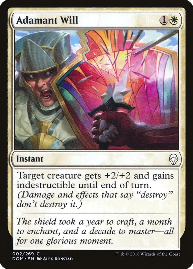 2018 Dominaria Adamant Will common #2 common card image