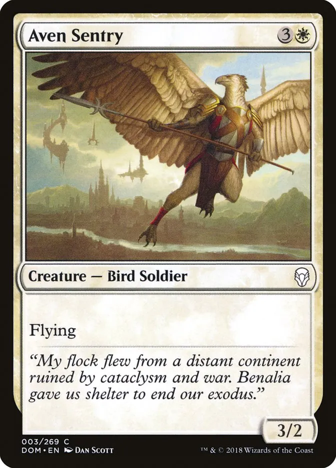 2018 Dominaria Aven Sentry common #3 common card image
