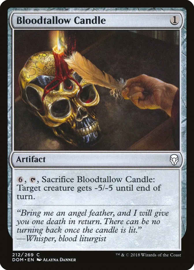 2018 Dominaria Bloodtallow Candle #212 common card image
