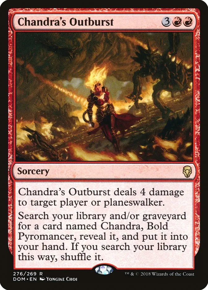 2018 Dominaria Chandra's Outburst #276 rare card image