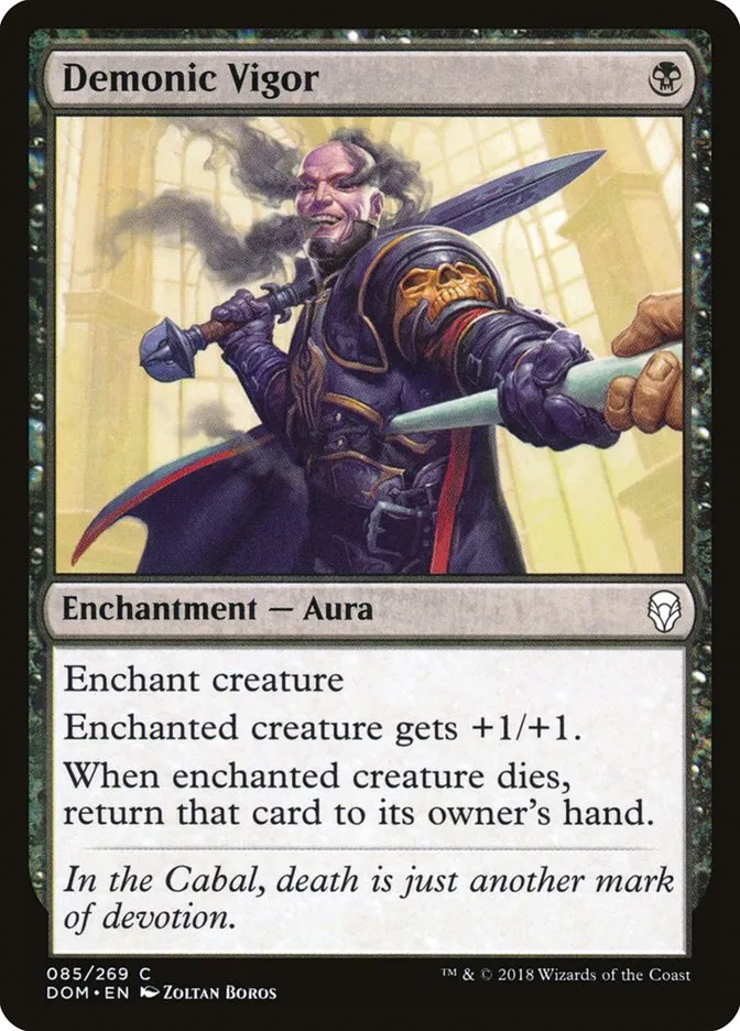 2018 Dominaria Demonic Vigor common #85 common card image