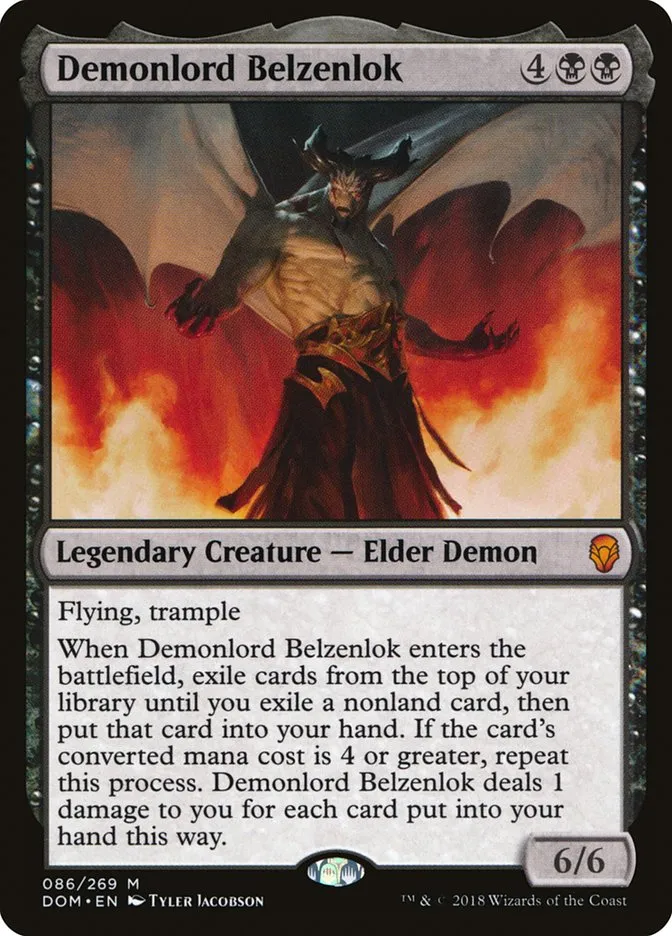 2018 Dominaria Demonlord Belzenlok [Pre-Release] mythic #86 mythic card image