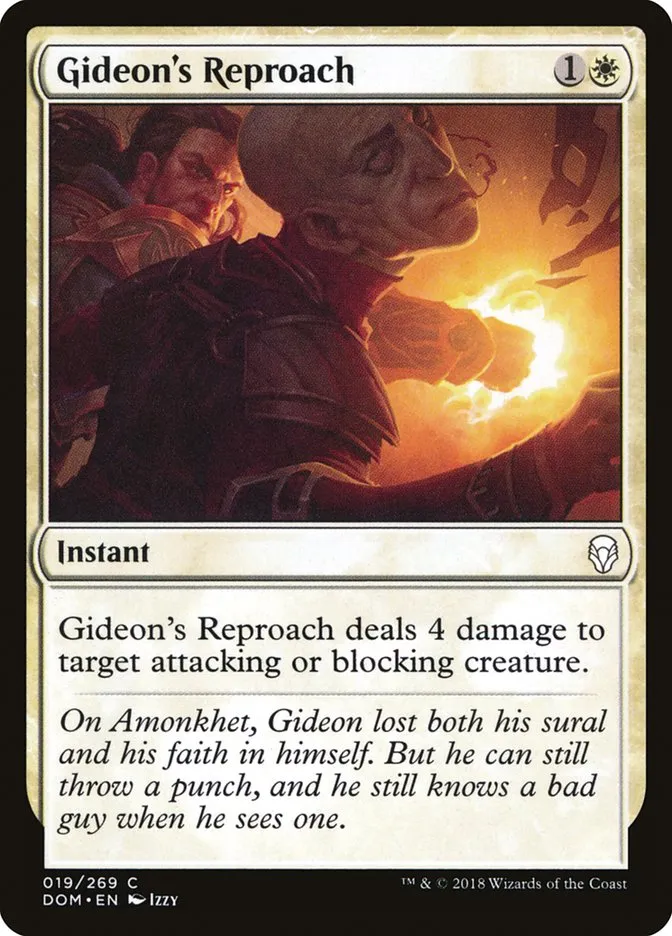 2018 Dominaria Gideon's Reproach common #19 common card image