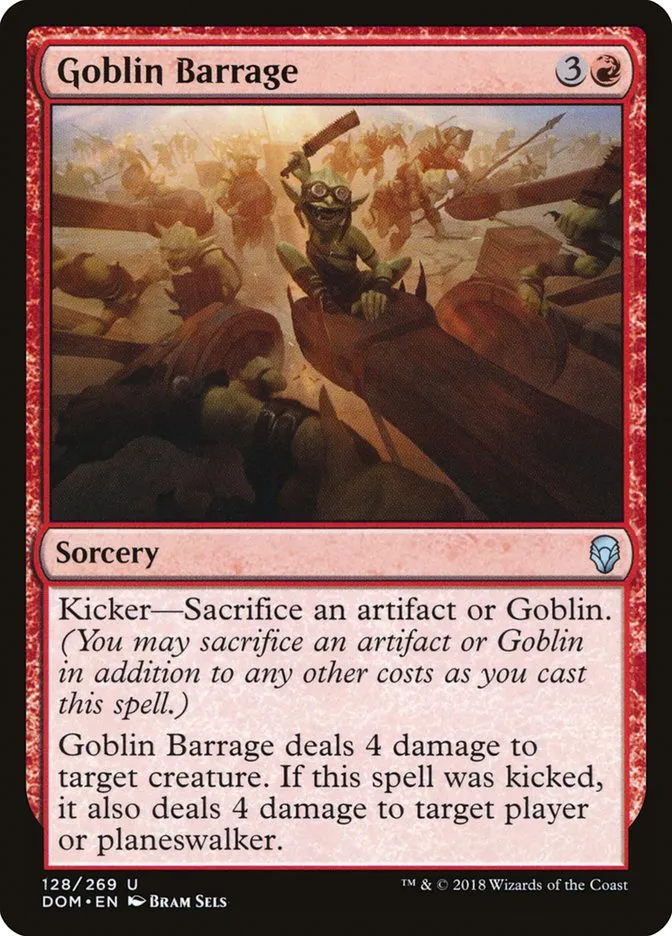 2018 Dominaria Goblin Barrage uncommon #128 uncommon card image