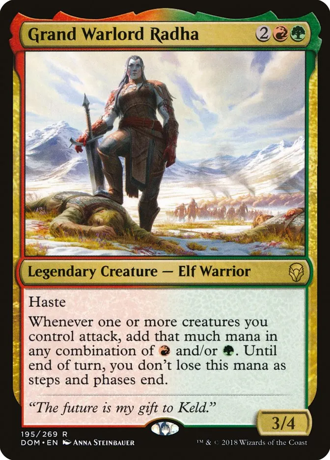 2018 Dominaria Grand Warlord Radha #195 rare card image