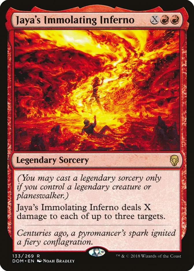 2018 Dominaria Jaya's Immolating Inferno #133 rare card image