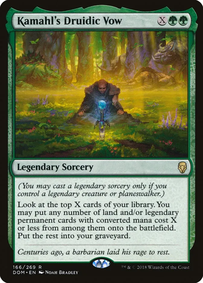 2018 Dominaria Kamahl's Druidic Vow #166 rare card image