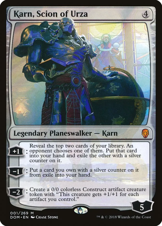 2018 Dominaria Karn, Scion of Urza mythic #1 mythic card image