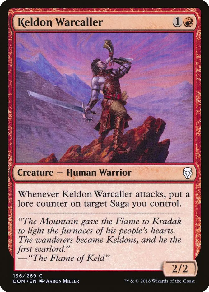 2018 Dominaria Keldon Warcaller common #136 common card image
