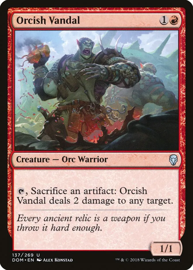 2018 Dominaria Orcish Vandal #137 uncommon card image