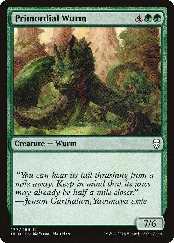 2018 Dominaria Primordial Wurm #177 common card image