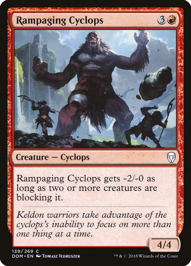 2018 Dominaria Rampaging Cyclops common #139 common card image