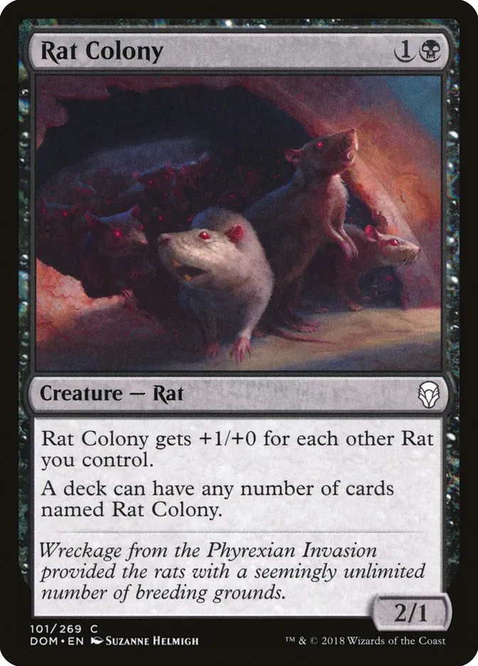 2018 Dominaria Rat Colony common #101 common card image
