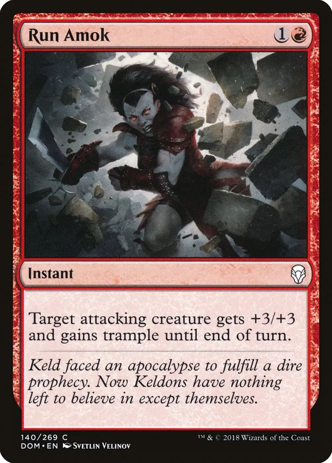 2018 Dominaria Run Amok common #140 common card image