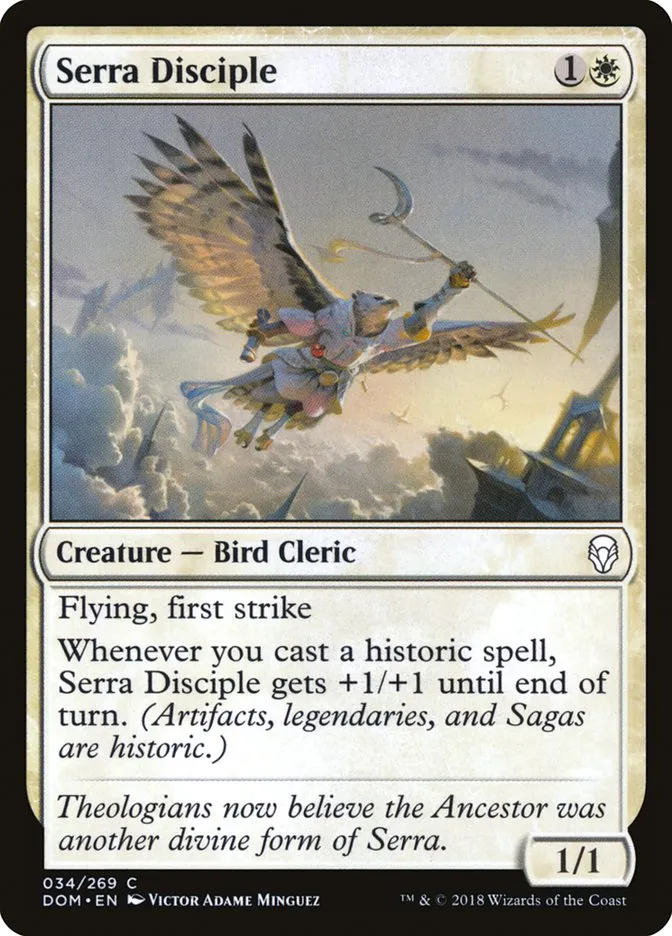 2018 Dominaria Serra Disciple common #34 common card image
