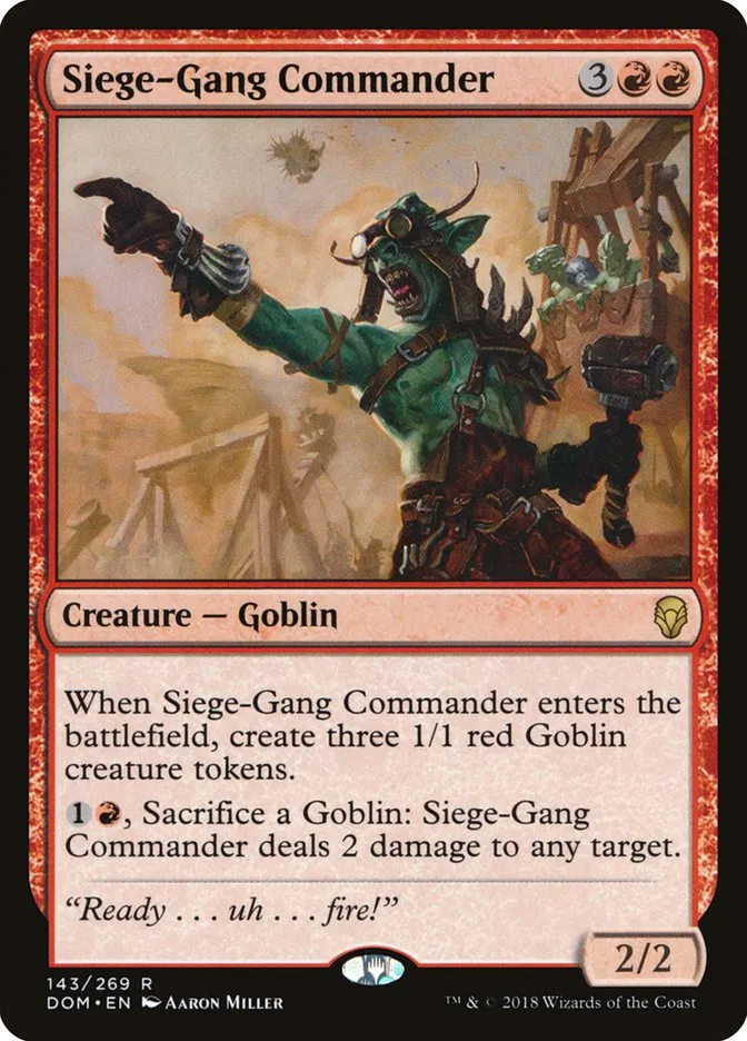 2018 Dominaria Siege-Gang Commander #143 rare card image