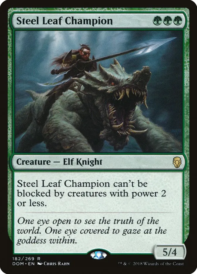 2018 Dominaria Steel Leaf Champion #182 rare card image