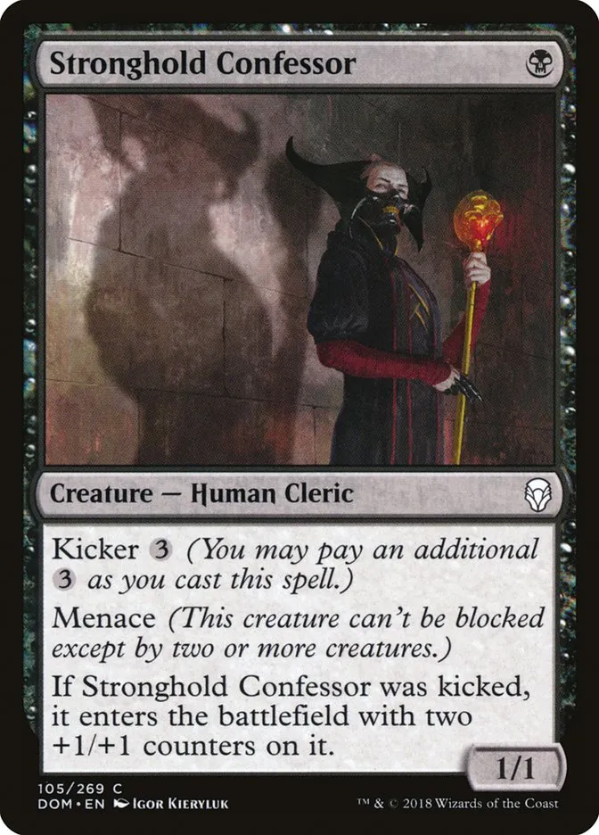 2018 Dominaria Stronghold Confessor common #105 common card image