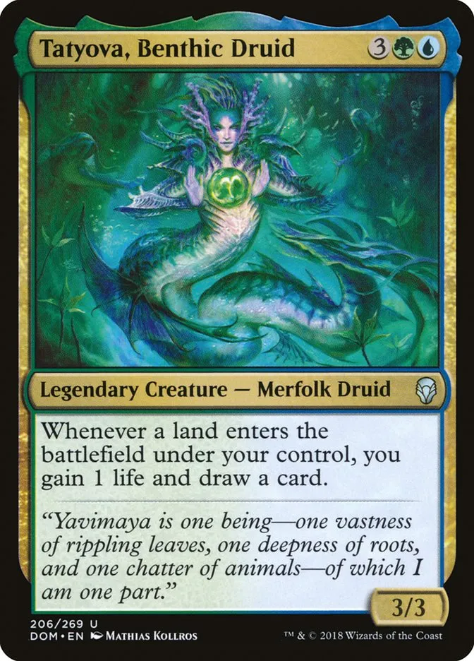 2018 Dominaria Tatyova, Benthic Druid #206 uncommon card image