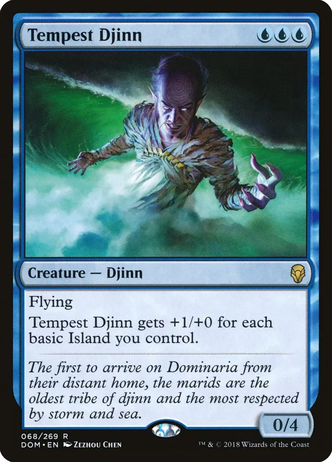 2018 Dominaria Tempest Djinn #68 rare card image