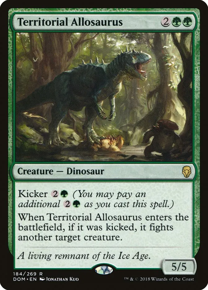 2018 Dominaria Territorial Allosaurus #184 rare card image