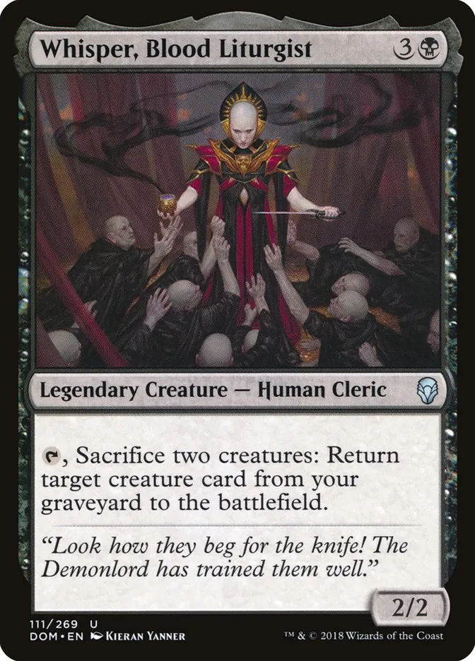 2018 Dominaria Whisper, Blood Liturgist #111 uncommon card image