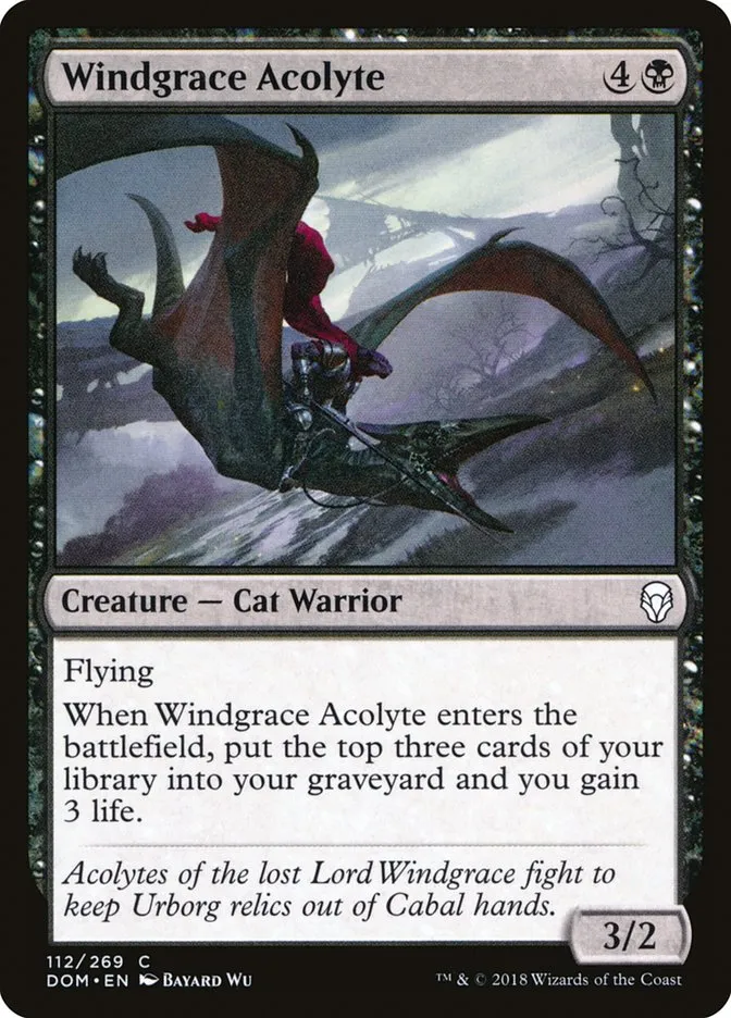 2018 Dominaria Windgrace Acolyte common #112 common card image