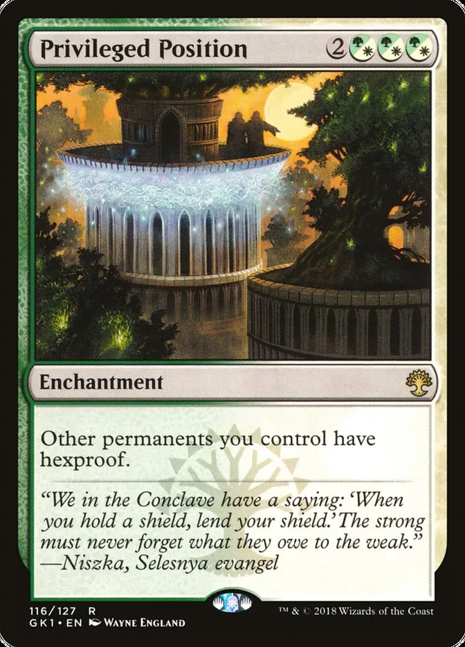 2018 GRN Guild Kit Privileged Position rare #116 rare card image