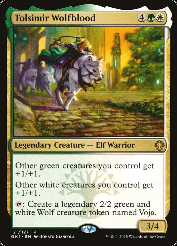 2018 GRN Guild Kit Tolsimir Wolfblood #121 rare card image