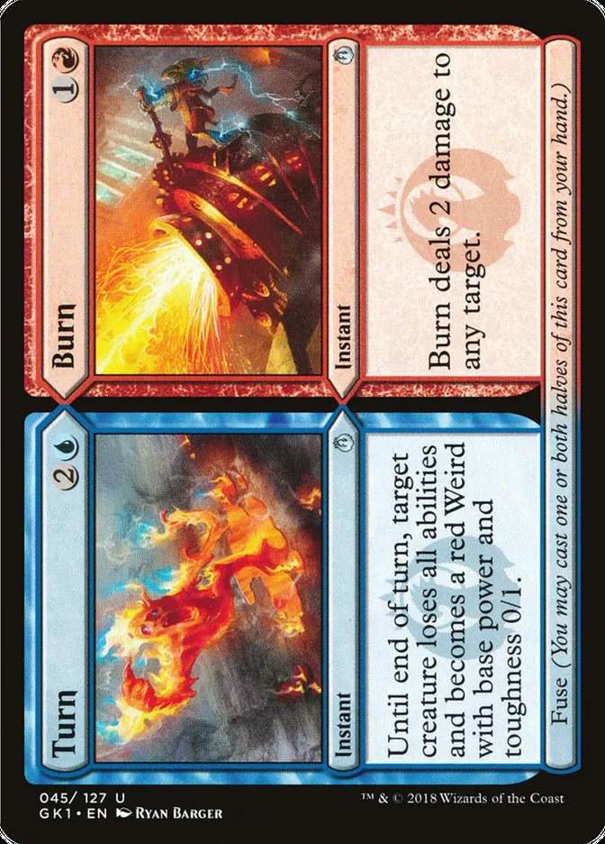 2018 GRN Guild Kit Turn // Burn uncommon #45 uncommon card image