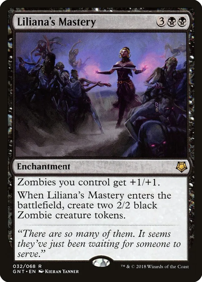 2018 Game Night Liliana's Mastery rare #32 rare card image
