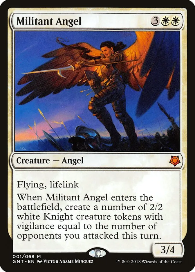 2018 Game Night Militant Angel mythic #1 mythic card image