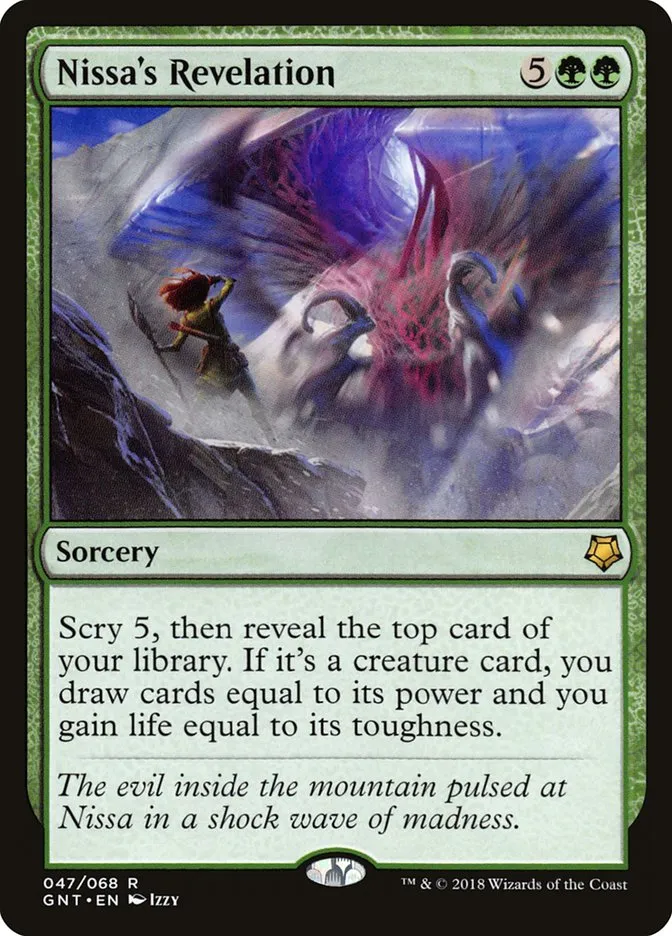 2018 Game Night Nissa's Revelation rare #47 rare card image