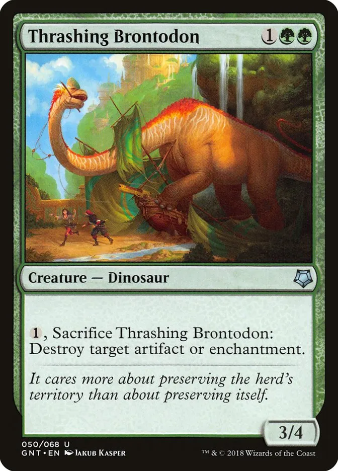 2018 Game Night Thrashing Brontodon uncommon #50 uncommon card image