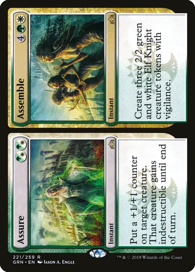 2018 Guilds of Ravnica Assure // Assemble rare #221 rare card image