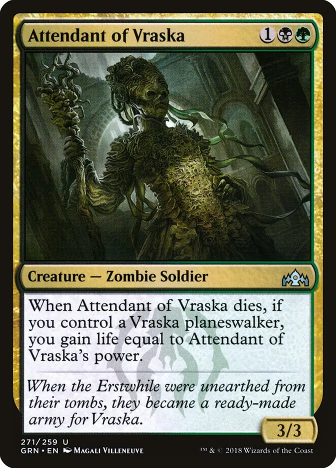 2018 Guilds of Ravnica Attendant of Vraska #271 uncommon card image
