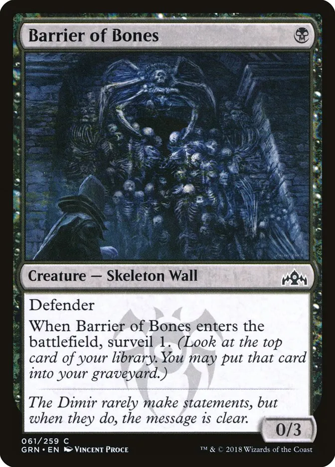 2018 Guilds of Ravnica Barrier of Bones common #61 common card image