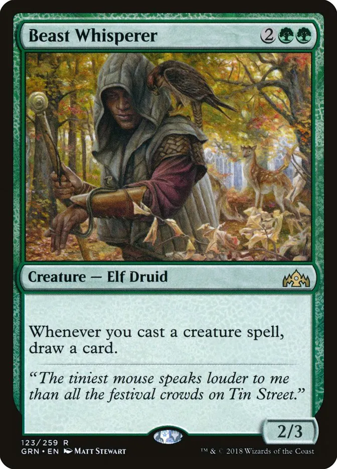 2018 Guilds of Ravnica Beast Whisperer rare #123 rare card image