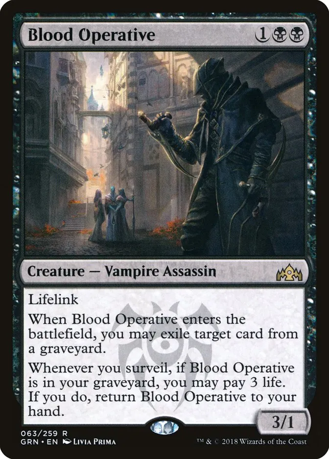 2018 Guilds of Ravnica Blood Operative rare #63 rare card image